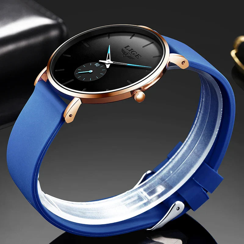 Minimalistische Damen Armbanduhr Edelstahl Analog Quarz wasserbeständig