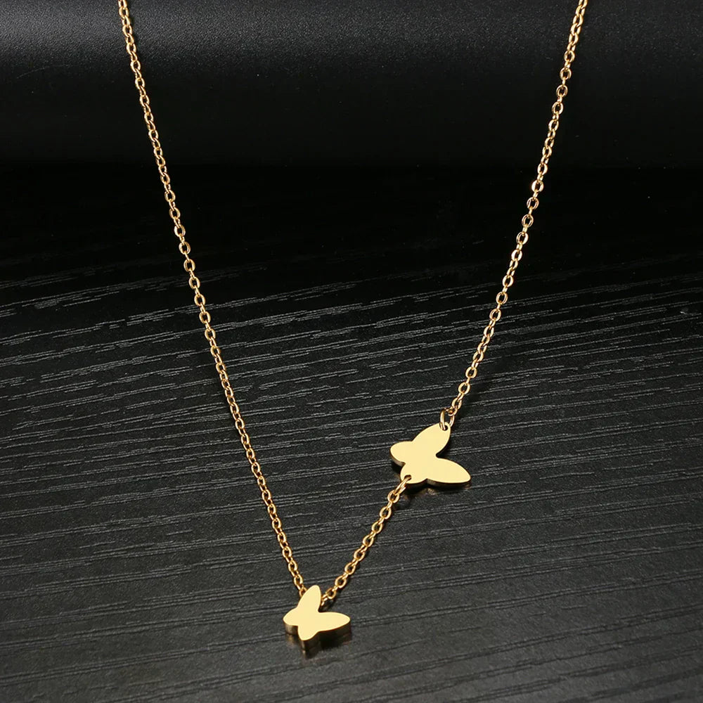 Stainless Steel Necklaces Delicate Butterfly Pendant Chain Fashion Necklace Jewelry Luxury 's Clavicle Party Gifts – Necklace