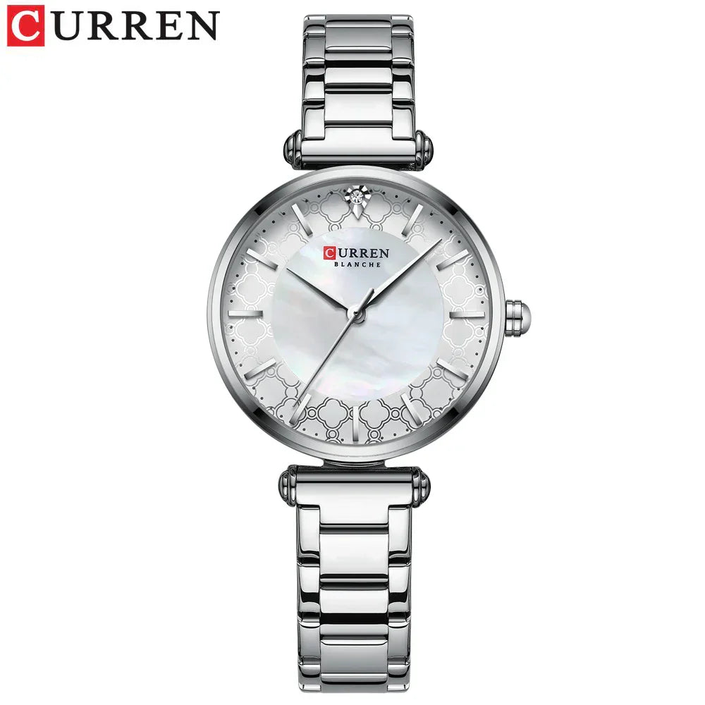 Elegante Damen Armbanduhr Edelstahl Analog Quarz wasserbeständig
