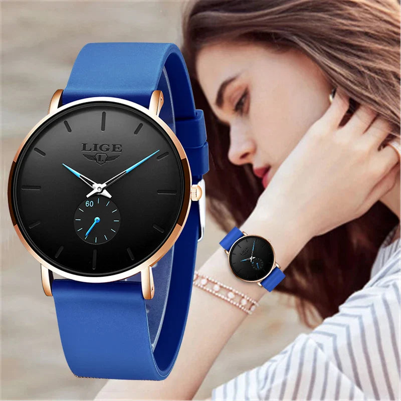 Minimalistische Damen Armbanduhr Edelstahl Analog Quarz wasserbeständig