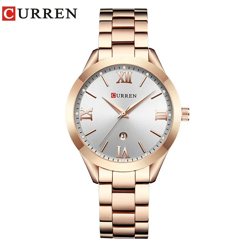 Minimalistische Damen Armbanduhr Edelstahl Analog Quarz