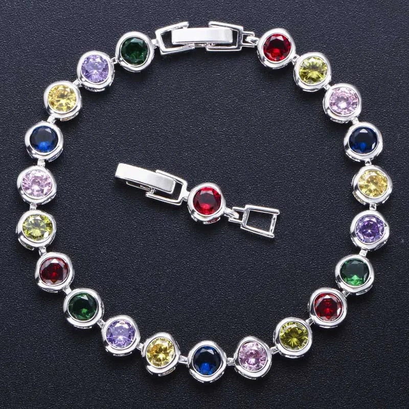 ThreeGraces Kristall Armband Damen – Lila Zirkonia Schmuck Geschenk