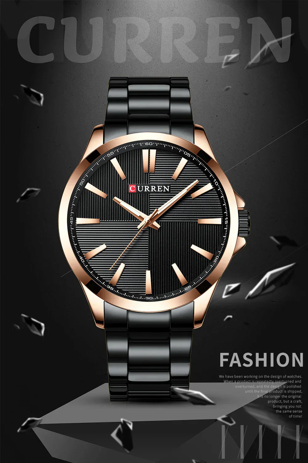 Herren Armbanduhr – Edelstahl Mesh Quarz-Uhr | Business & Freizeit | 3ATM Wasserdicht