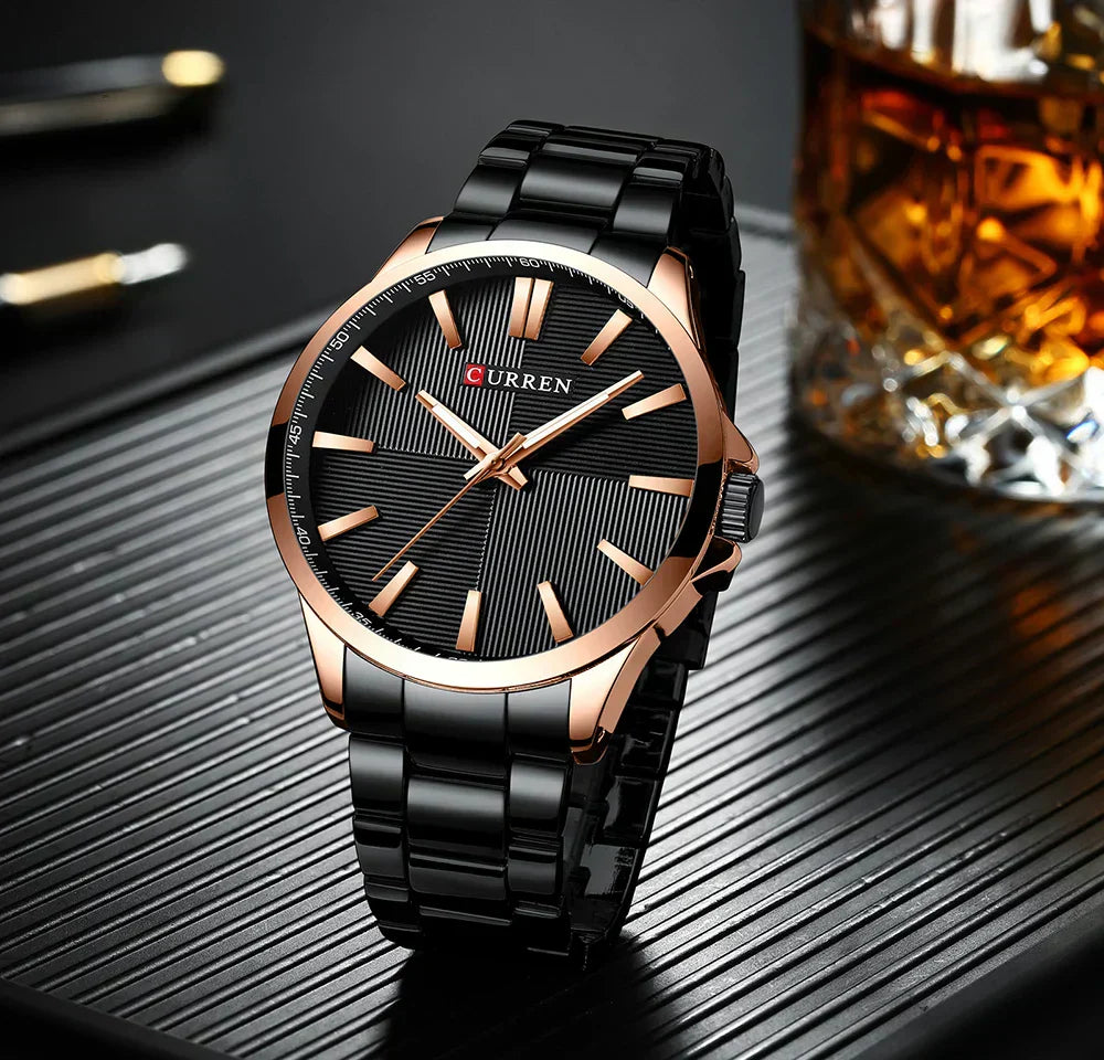 Herren Armbanduhr – Edelstahl Mesh Quarz-Uhr | Business & Freizeit | 3ATM Wasserdicht
