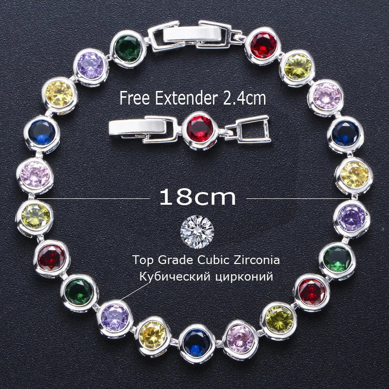 ThreeGraces Kristall Armband Damen – Lila Zirkonia Schmuck Geschenk