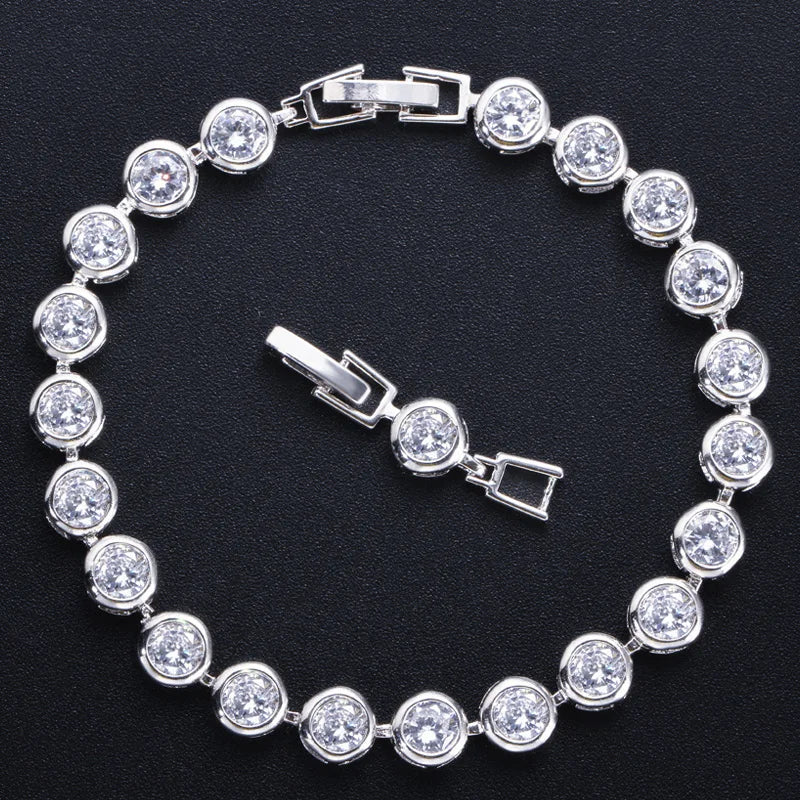 ThreeGraces Kristall Armband Damen – Lila Zirkonia Schmuck Geschenk
