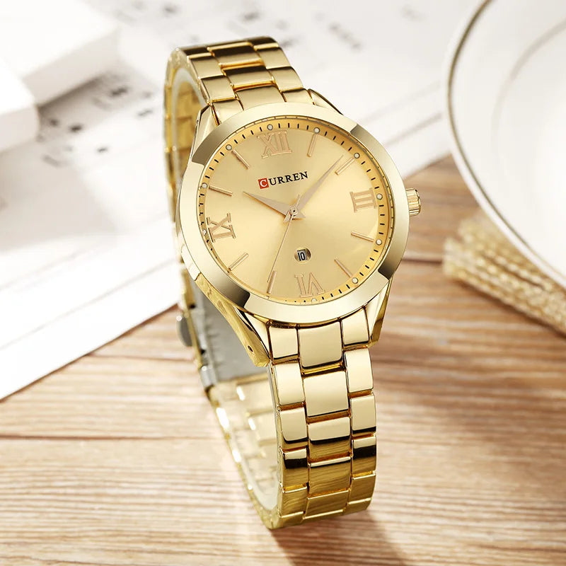 Minimalistische Damen Armbanduhr Edelstahl Analog Quarz