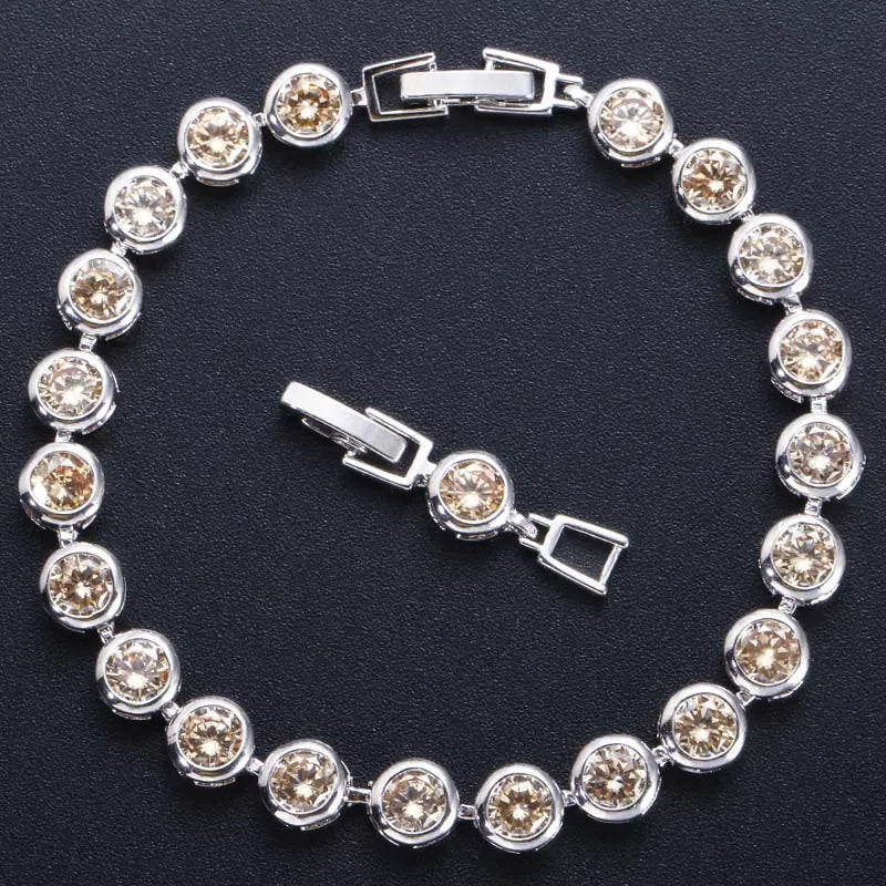 ThreeGraces Kristall Armband Damen – Lila Zirkonia Schmuck Geschenk