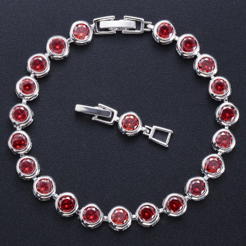 ThreeGraces Kristall Armband Damen – Lila Zirkonia Schmuck Geschenk