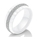 Eleganter Keramikring für Damen – Schwarz & Weiß mit Kristall
