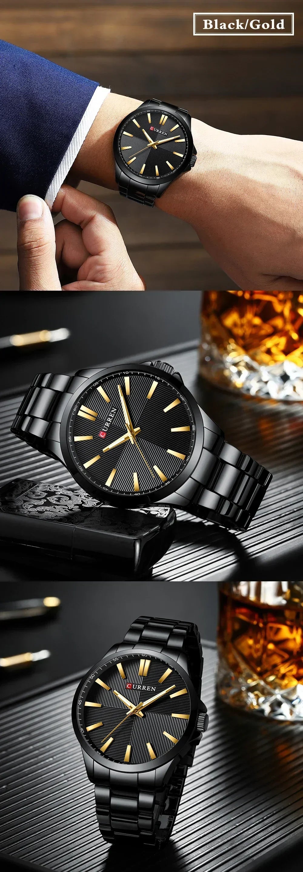 Herren Armbanduhr – Edelstahl Mesh Quarz-Uhr | Business & Freizeit | 3ATM Wasserdicht