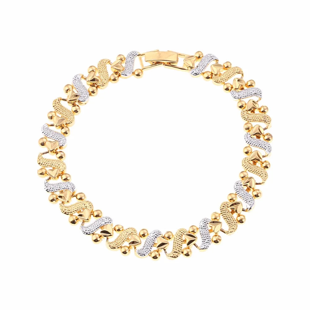 Luxus-Armreif „Herzgold“ – 24K vergoldet, Unisex