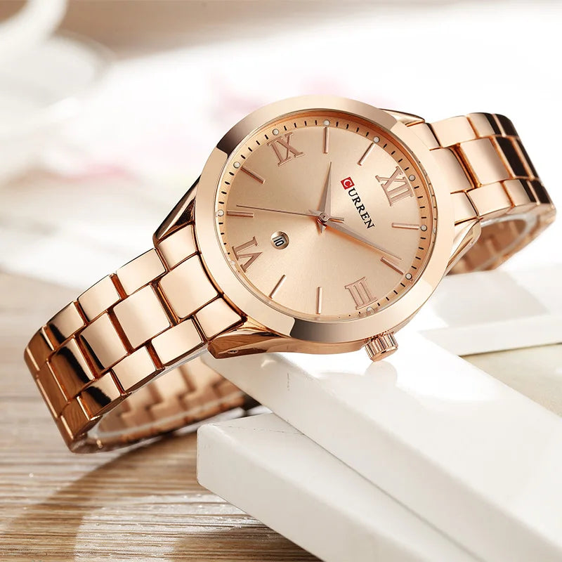 Minimalistische Damen Armbanduhr Edelstahl Analog Quarz