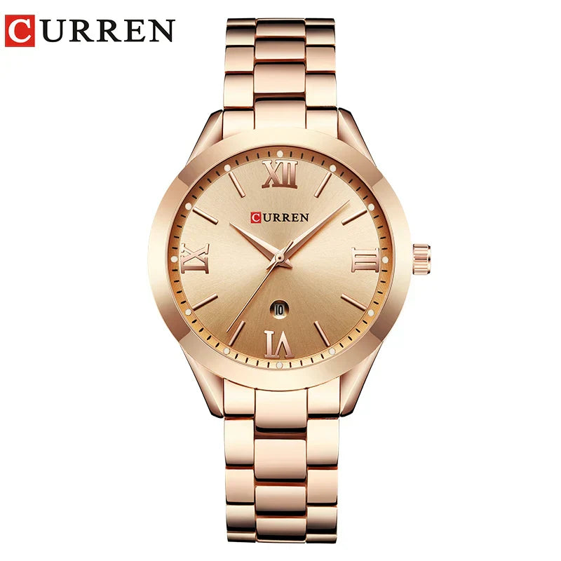Minimalistische Damen Armbanduhr Edelstahl Analog Quarz