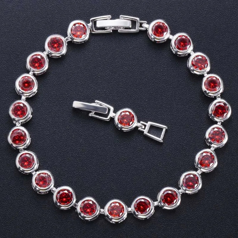 ThreeGraces Kristall Armband Damen – Lila Zirkonia Schmuck Geschenk