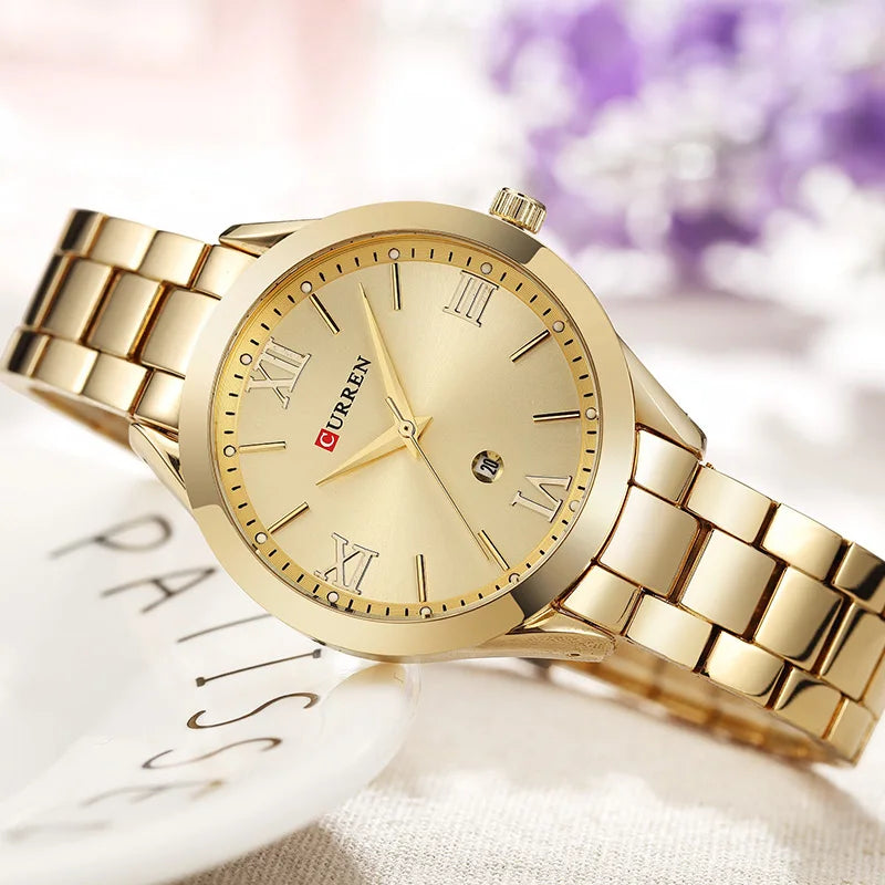 Minimalistische Damen Armbanduhr Edelstahl Analog Quarz