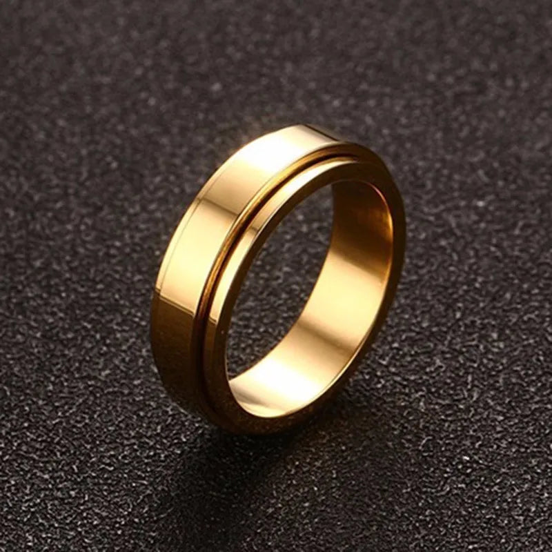 VNOX Spinner Ring für Herren – Drehbarer Edelstahlring 6 mm / 8 mm, Klassischer Stress-Release Ring