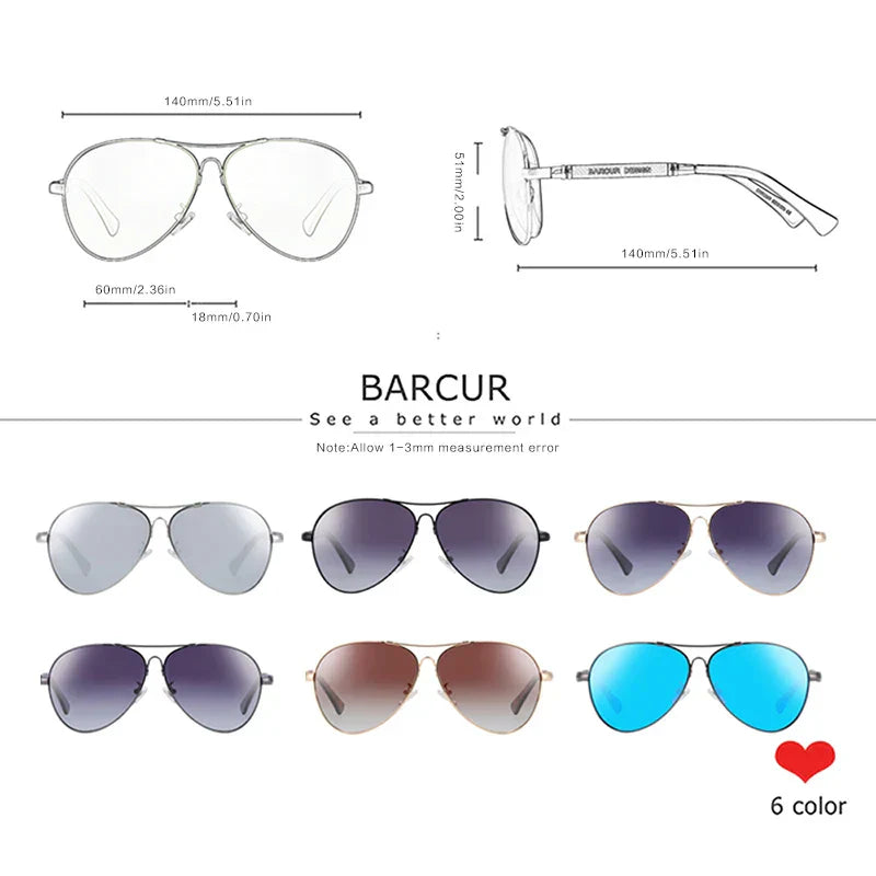 Classic Aviator Sunglasses Polarized UV400 Mirrored Gradient Lenses