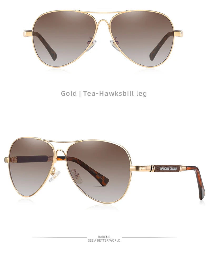 Classic Aviator Sunglasses Polarized UV400 Mirrored Gradient Lenses