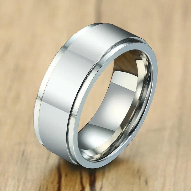 VNOX Spinner Ring für Herren – Drehbarer Edelstahlring 6 mm / 8 mm, Klassischer Stress-Release Ring