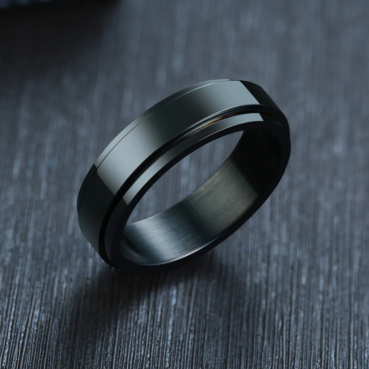 VNOX Spinner Ring für Herren – Drehbarer Edelstahlring 6 mm / 8 mm, Klassischer Stress-Release Ring