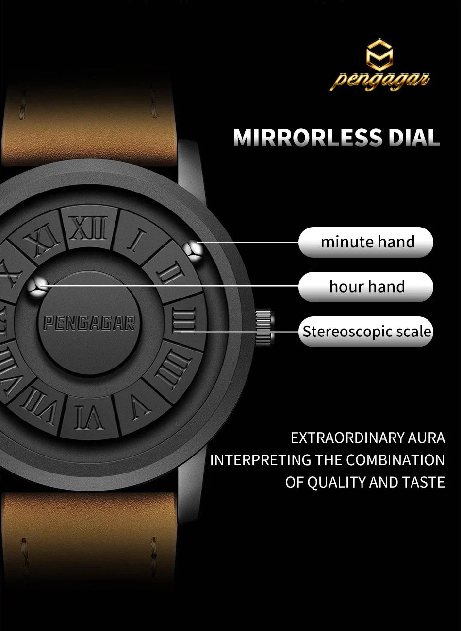 2024 New Luxury Quartz Watch for Men – Creative Scroll Hands, Magnetic Wrist Watch, Relogio Masculino