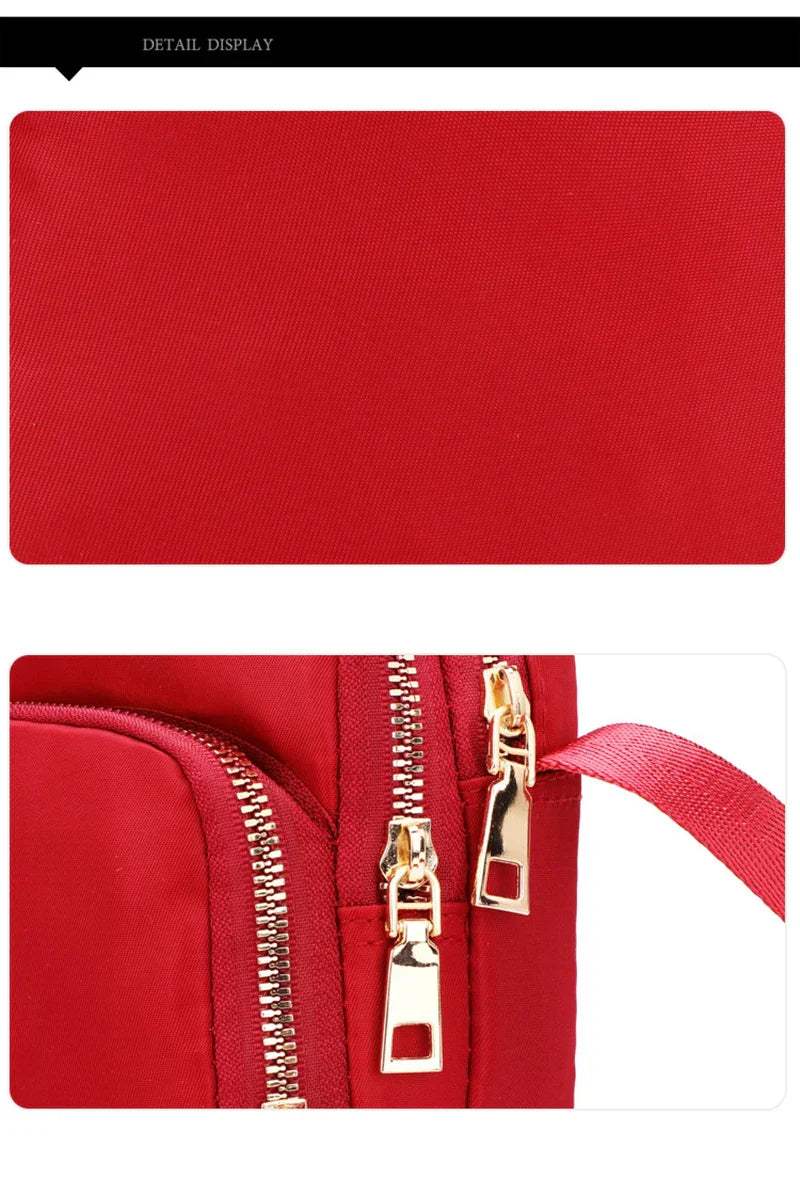 Kompakte Crossbody Handtasche Lederoptik mit Reißverschluss mit