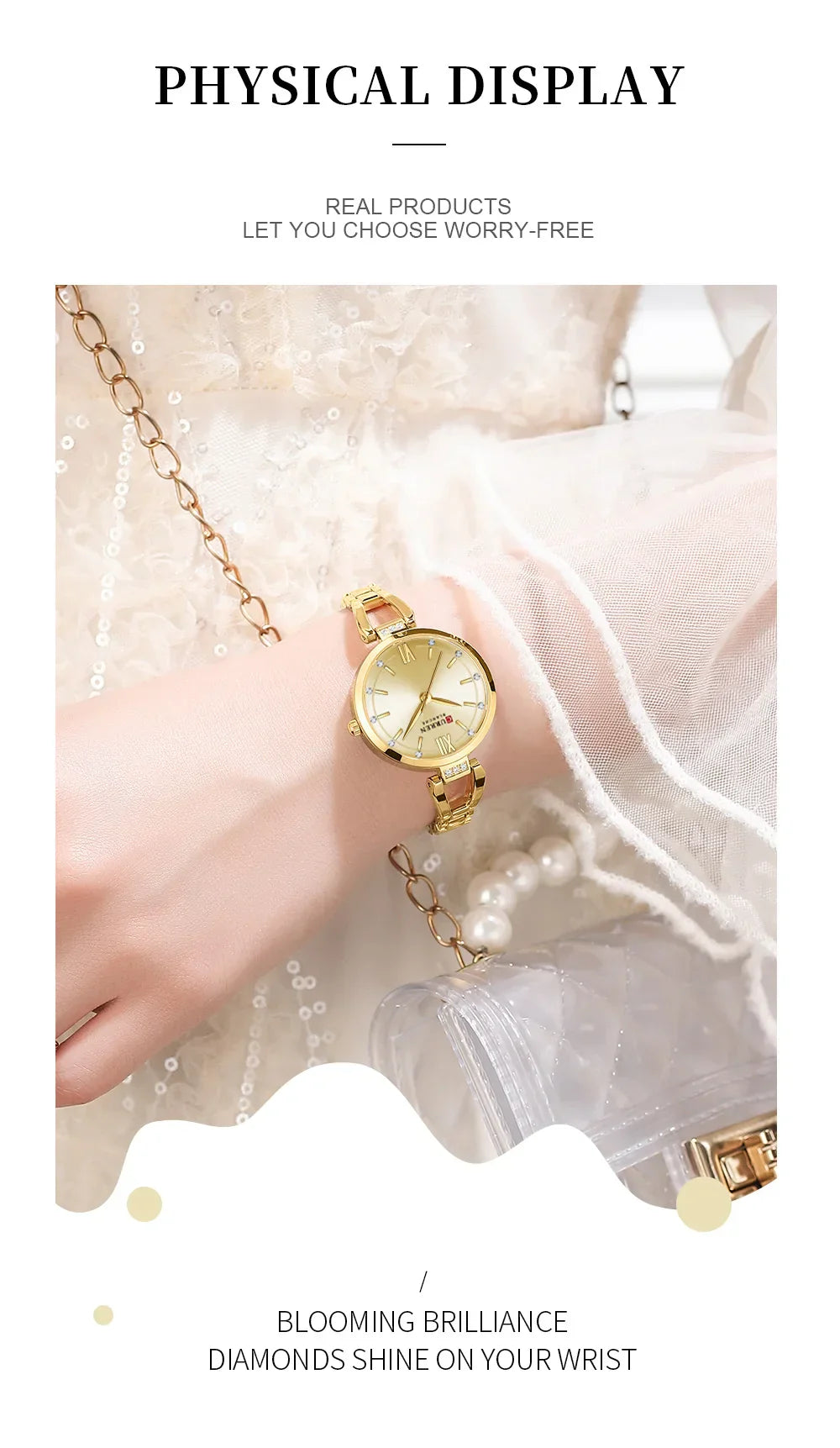 Edle Damen Armbanduhr Edelstahl Analog Quarz