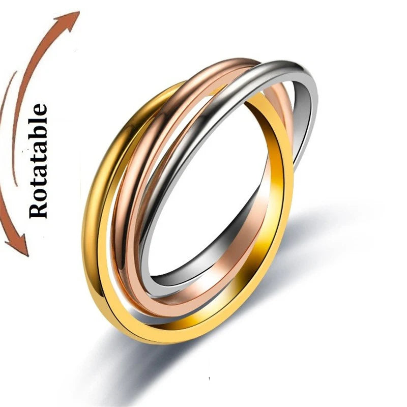 Anti-Stress Fidget Ring aus Edelstahl – Drehbarer Anxiety Spinner Ring