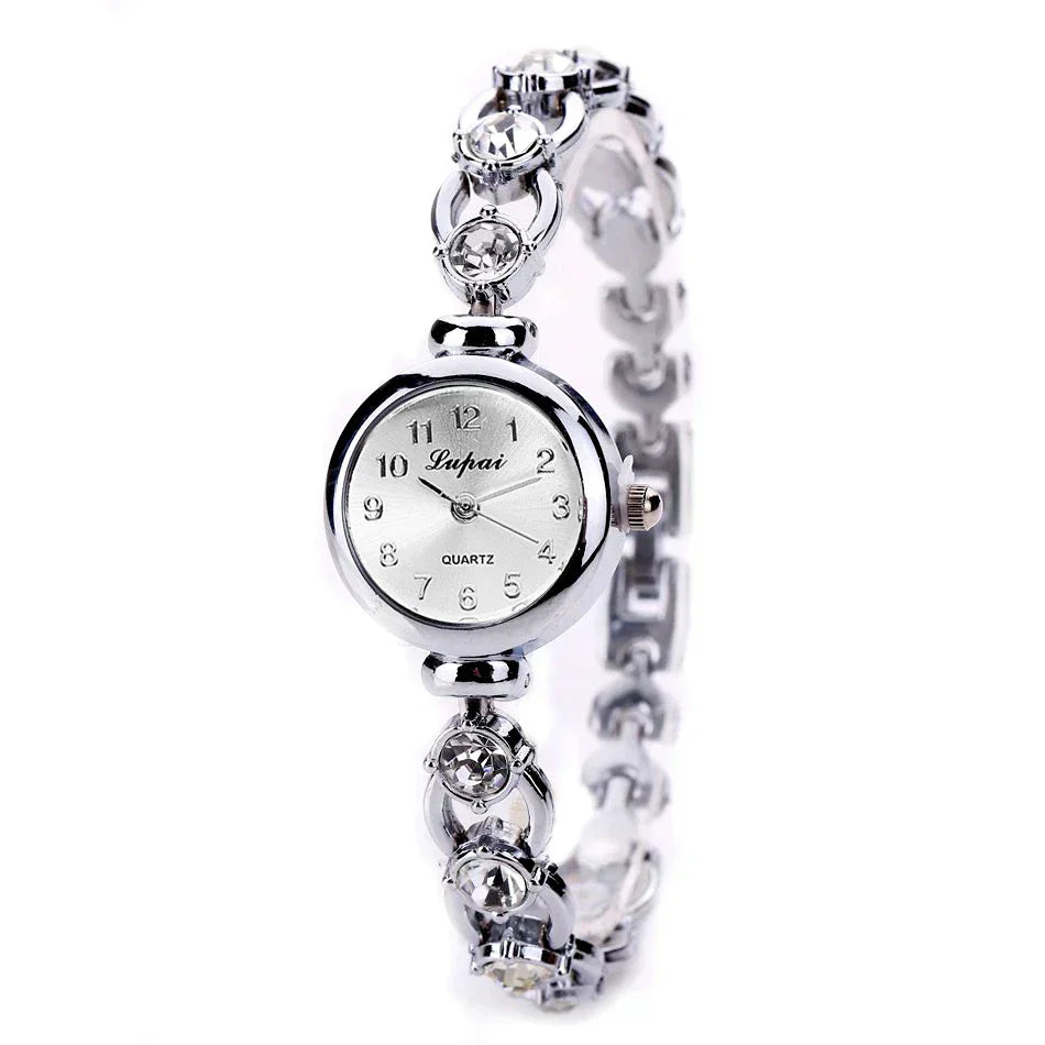 Luxus Damen-Armbanduhr – Edelstahl & Kristall-Armband | Mode Reloj Mujer
