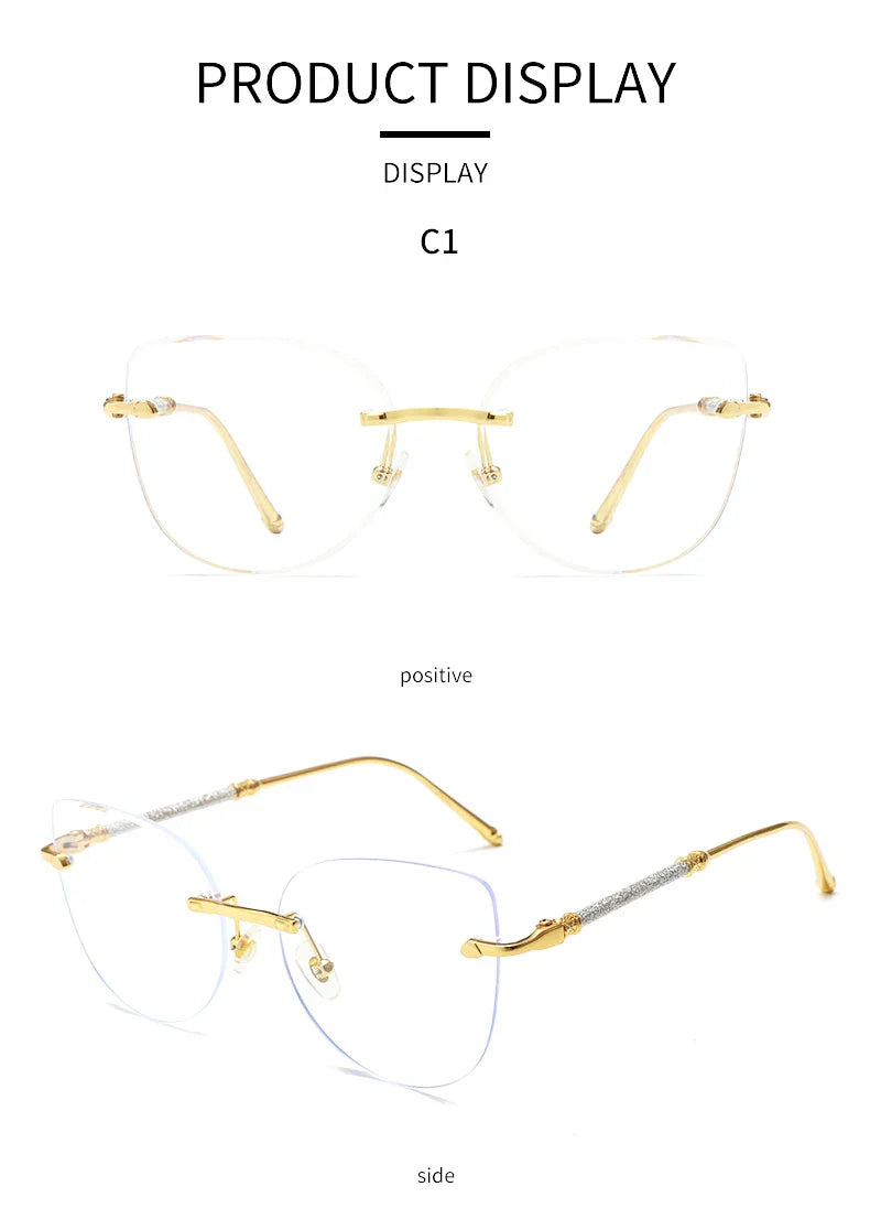 Elegant Cat-Eye Metal UV400 Sunglasses