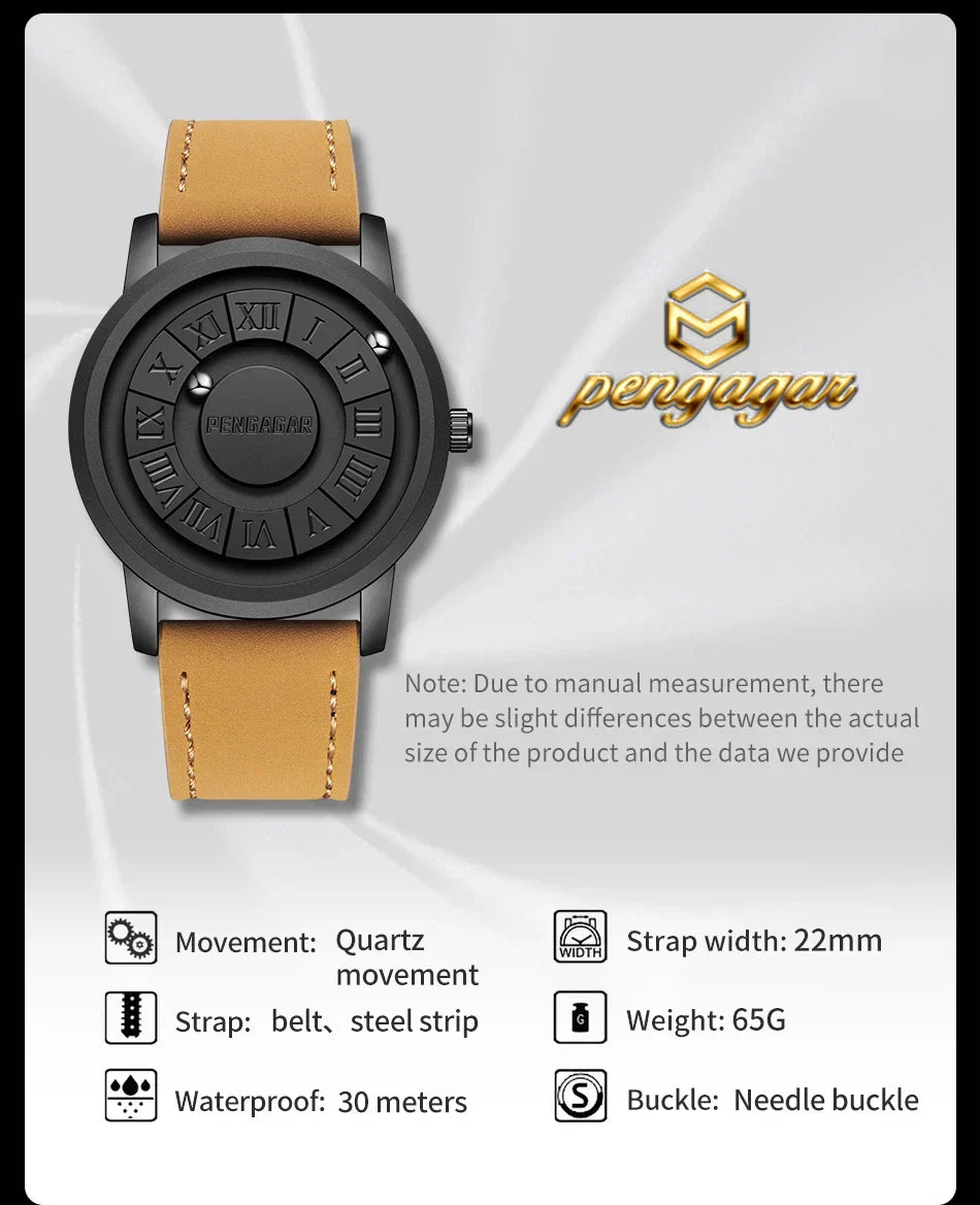2024 New Luxury Quartz Watch for Men – Creative Scroll Hands, Magnetic Wrist Watch, Relogio Masculino