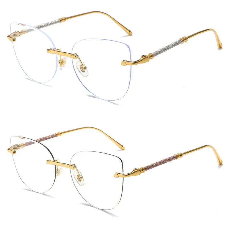 Elegant Cat-Eye Metal UV400 Sunglasses
