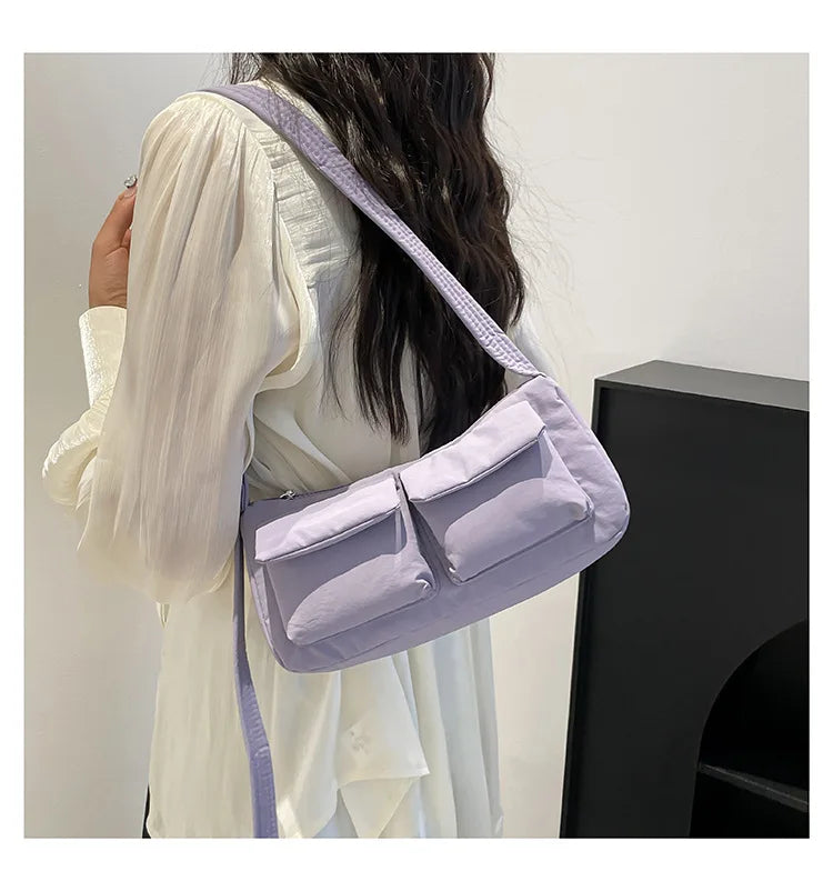 Modern Nylon Crossbody Bag with Zipper