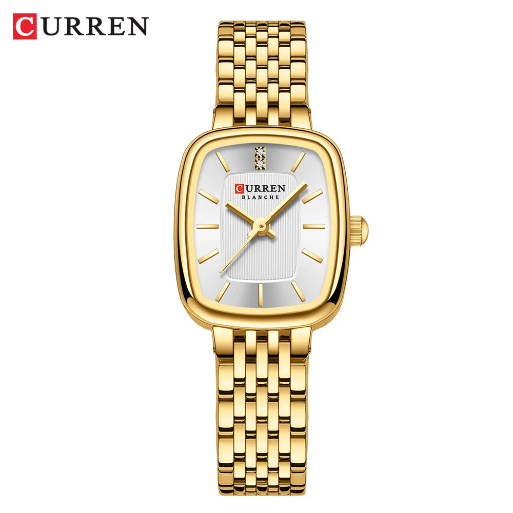 Edle Damen Armbanduhr Edelstahl Analog Quarz wasserbeständig