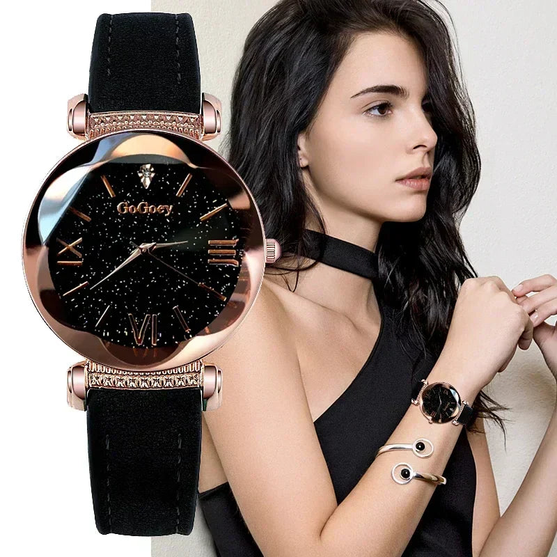 Starry Sky Quartz Watch for Women – Elegant Ladies Watch, Montre Femme, Reloj Mujer, Horloges Women, Relógio Feminino