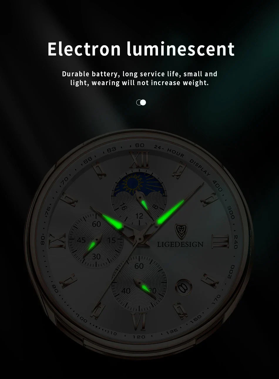 Edle Damen Armbanduhr Lederarmband Analog Quarz wasserbeständig