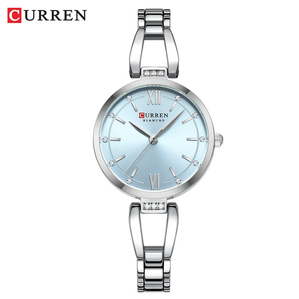 Edle Damen Armbanduhr Edelstahl Analog Quarz