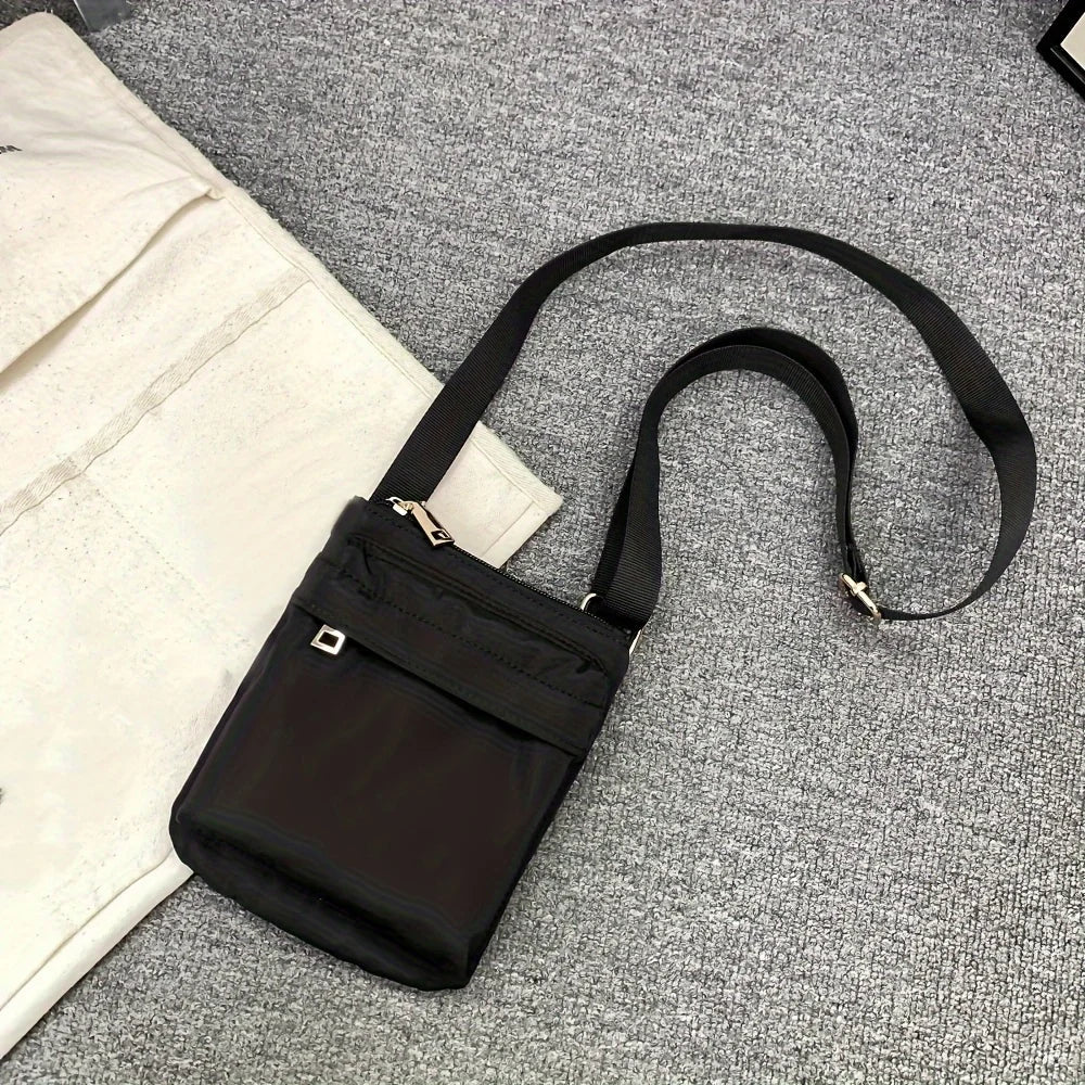 Practical Nylon Crossbody Bag with Zipper Mini