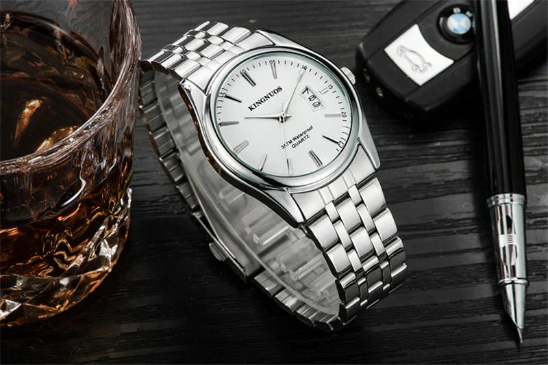 Luxus Herren-Armbanduhr 2022 – Edelstahlband, Wasserdicht, Business Uhren für Männer | Relogio Masculino