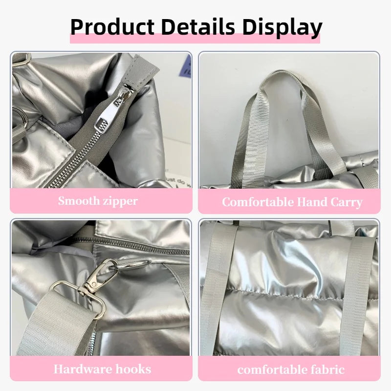 Kompakte Shopper Nylon mit Reißverschluss mit Innenfächern