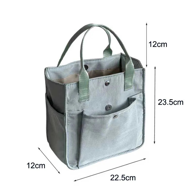 Practical Canvas Shopper with Zipper and Inner Compartments
