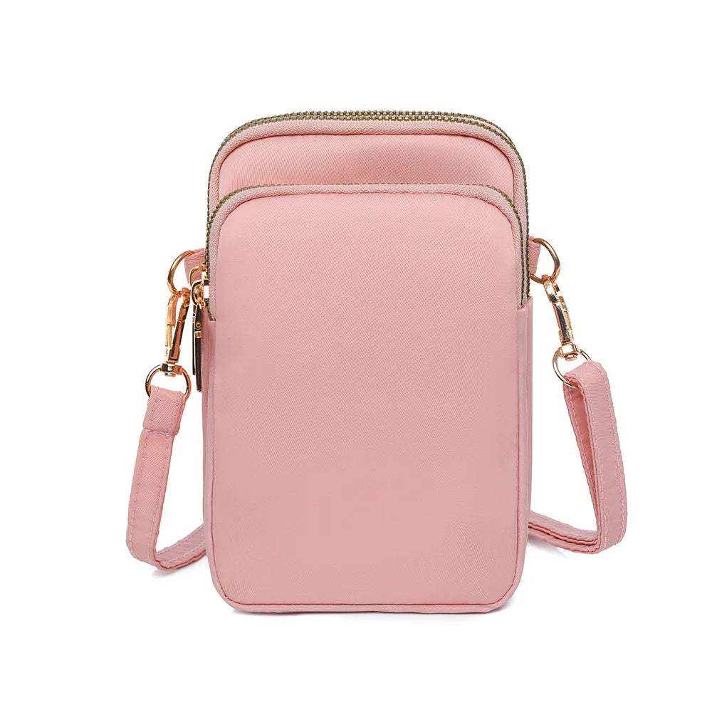 Kompakte Crossbody Handtasche Lederoptik mit Reißverschluss mit