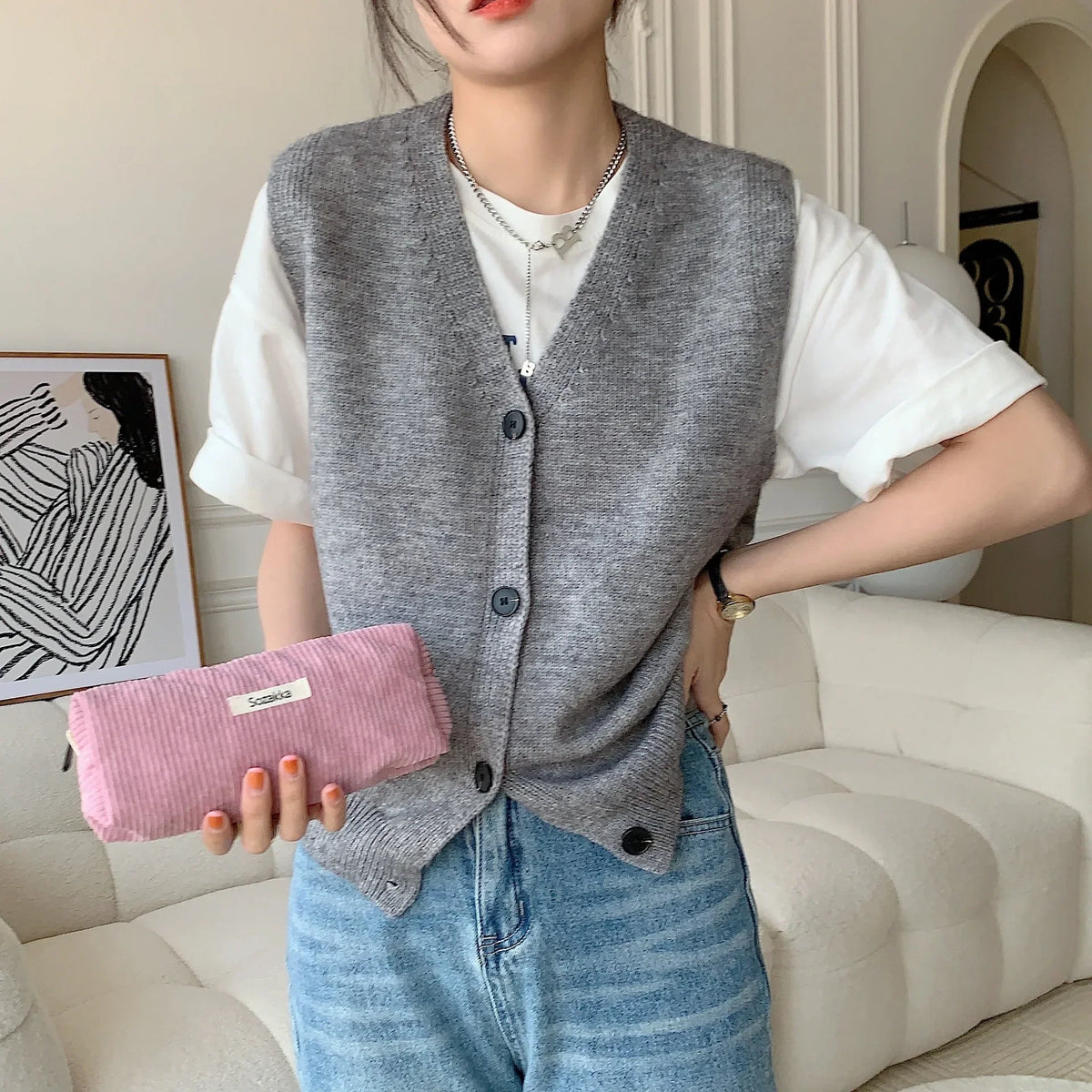 Elegante Clutch Lederoptik mit Reißverschluss