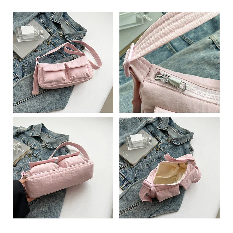 Modern Nylon Crossbody Bag with Zipper