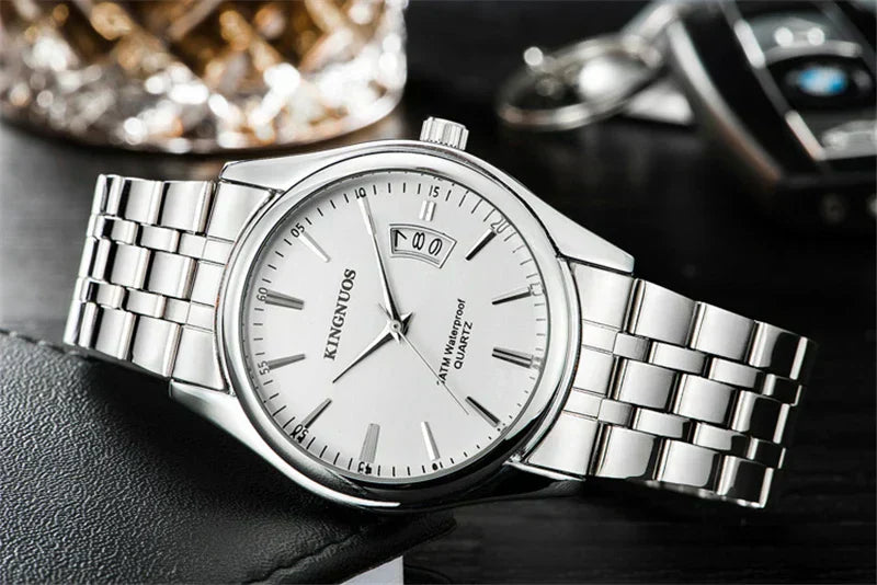 Luxus Herren-Armbanduhr 2022 – Edelstahlband, Wasserdicht, Business Uhren für Männer | Relogio Masculino
