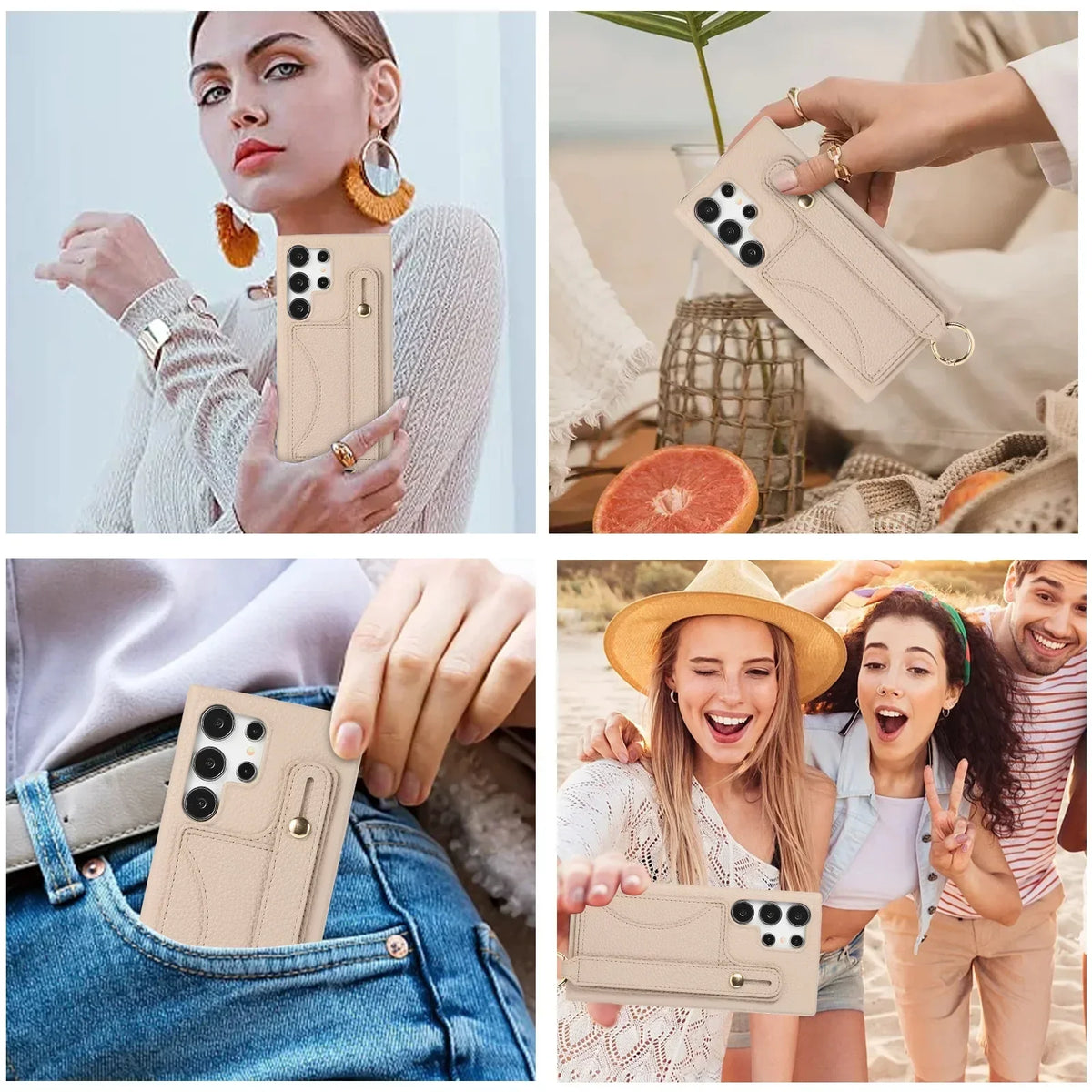 Elegant phone case with zipper