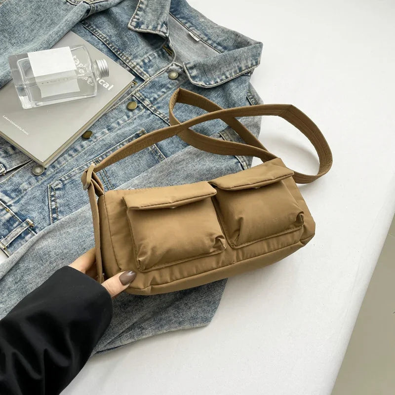 Modern Nylon Crossbody Bag with Zipper