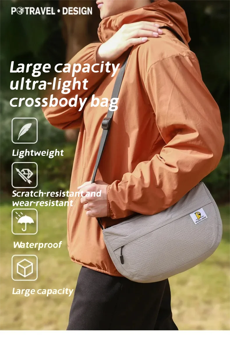 Trendy Nylon Crossbody Bag with Zipper with
