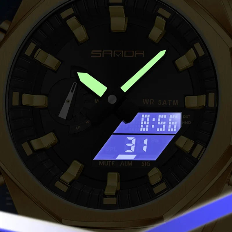 SANDA Luxury Men's Electronic Dual Watch